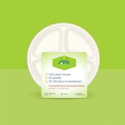 10" 3 Compartment Plate