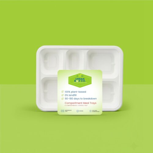 5 Compartment School Meal Tray Shallow