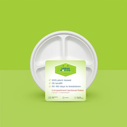 9" 3 Compartment Plate