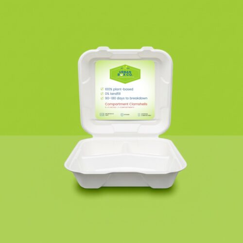 9" x 9" 3 Compartment Clamshell
