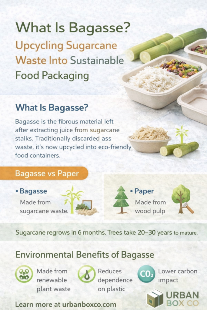 what is bagasse sugarcane fiber food packaging